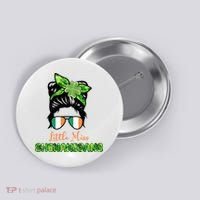 Little Miss Shenanigans Hair Bun St Patrick's Day Button thumb 0