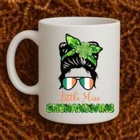 Little Miss Shenanigans Hair Bun St Patrick's Day Coffee Mug thumb 2