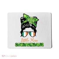Little Miss Shenanigans Hair Bun St Patrick's Day Mousepad thumb 0