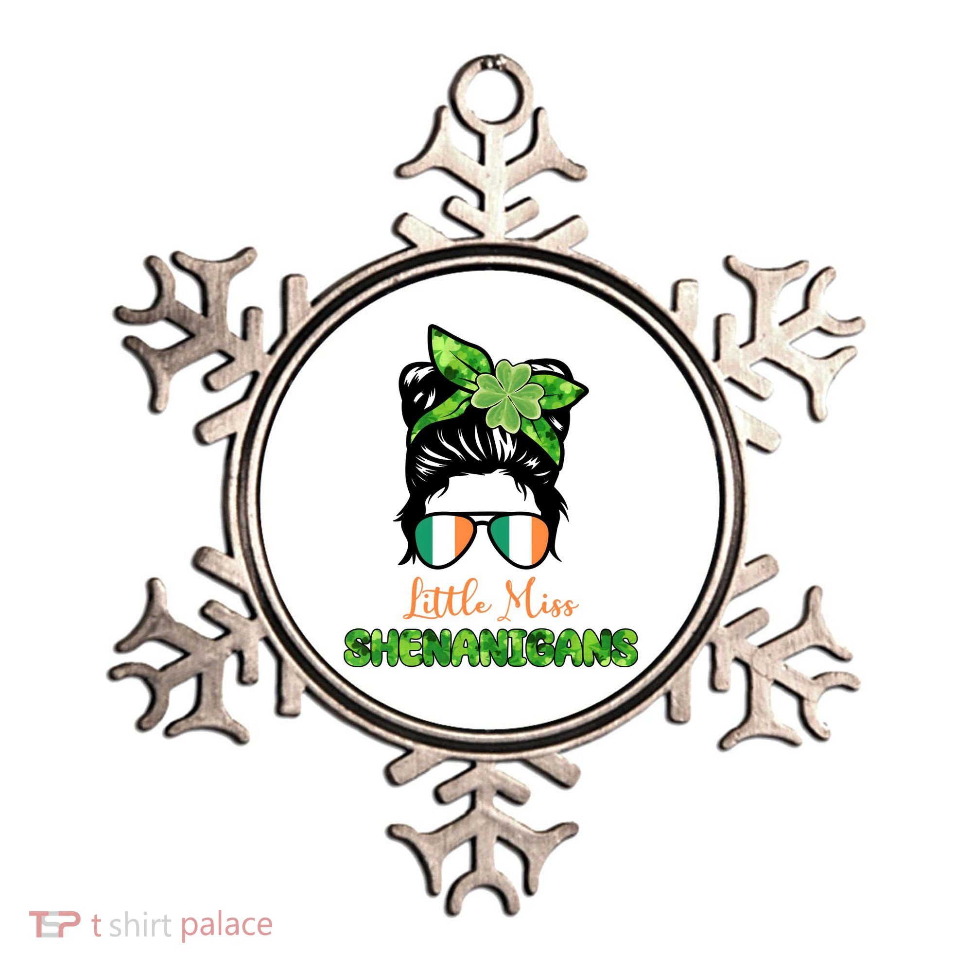 Little Miss Shenanigans Hair Bun St Patrick's Day Ornament