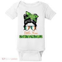 Little Miss Shenanigans Hair Bun St Patrick's Day Baby Bodysuit thumb 0
