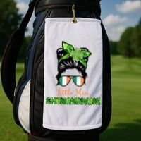 Little Miss Shenanigans Hair Bun St Patrick's Day Golf Towel thumb 2