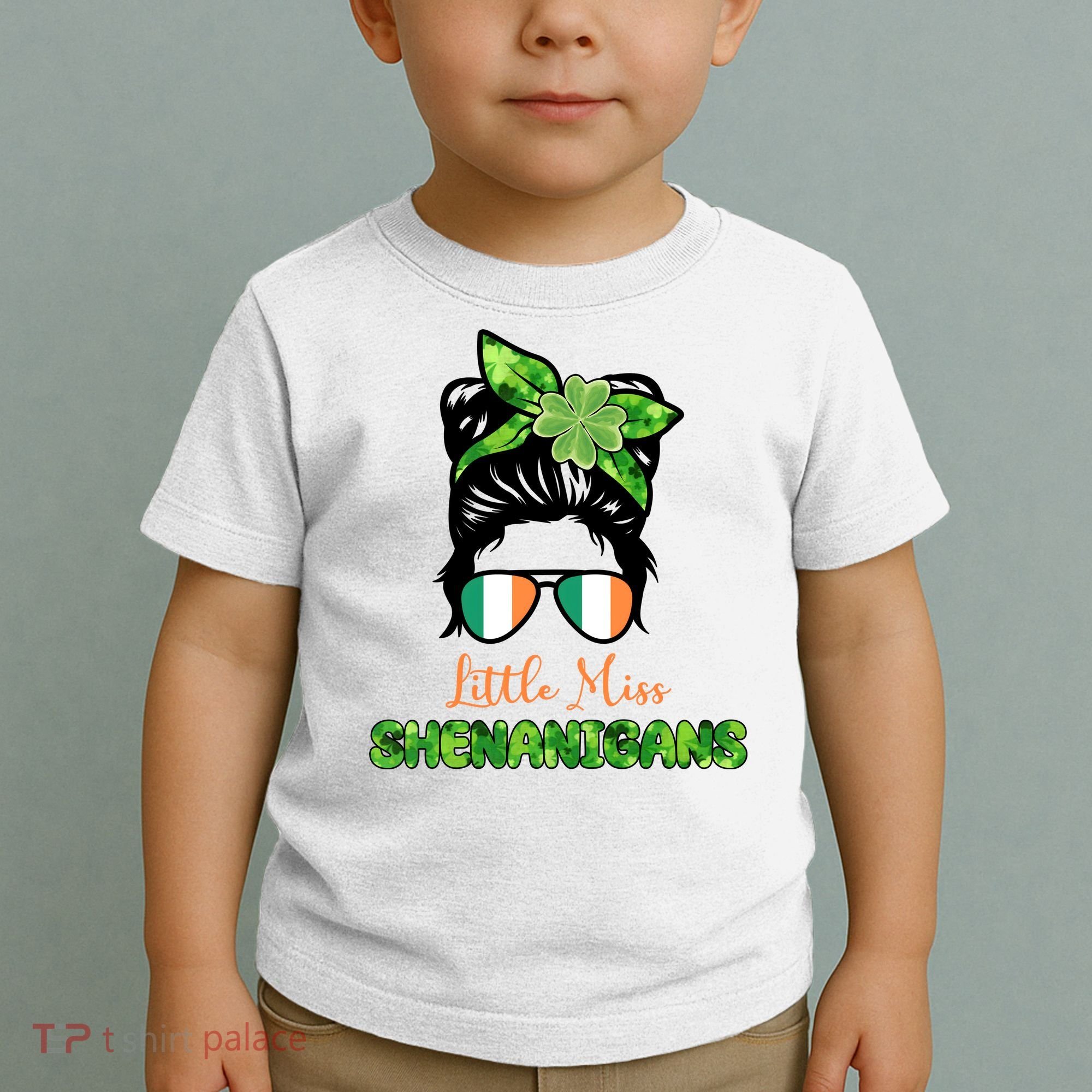 Little Miss Shenanigans Hair Bun St Patrick's Day Toddler T-Shirt