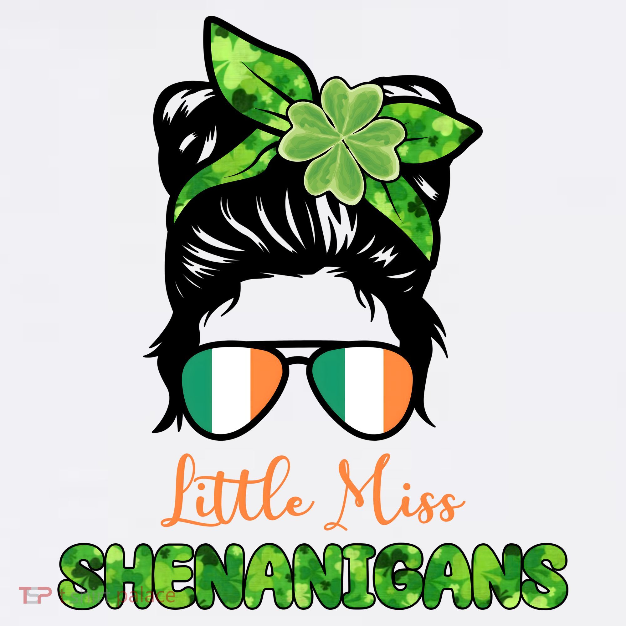 Little Miss Shenanigans Hair Bun St Patrick's Day Kids Sweatshirt