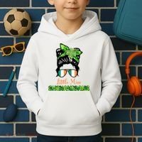 Little Miss Shenanigans Hair Bun St Patrick's Day Kids Hoodie thumb 2