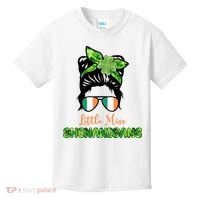 Little Miss Shenanigans Hair Bun St Patrick's Day Kids T-Shirt thumb 0
