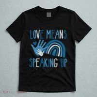 Love Means Speaking Up National Child Abuse Prevention Month Mental Health T-Shirt thumb 5