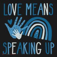 Love Means Speaking Up National Child Abuse Prevention Month Mental Health T-Shirt thumb 7