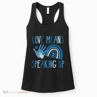 Love Means Speaking Up National Child Abuse Prevention Month Mental Health Women's Tank Top thumb 0