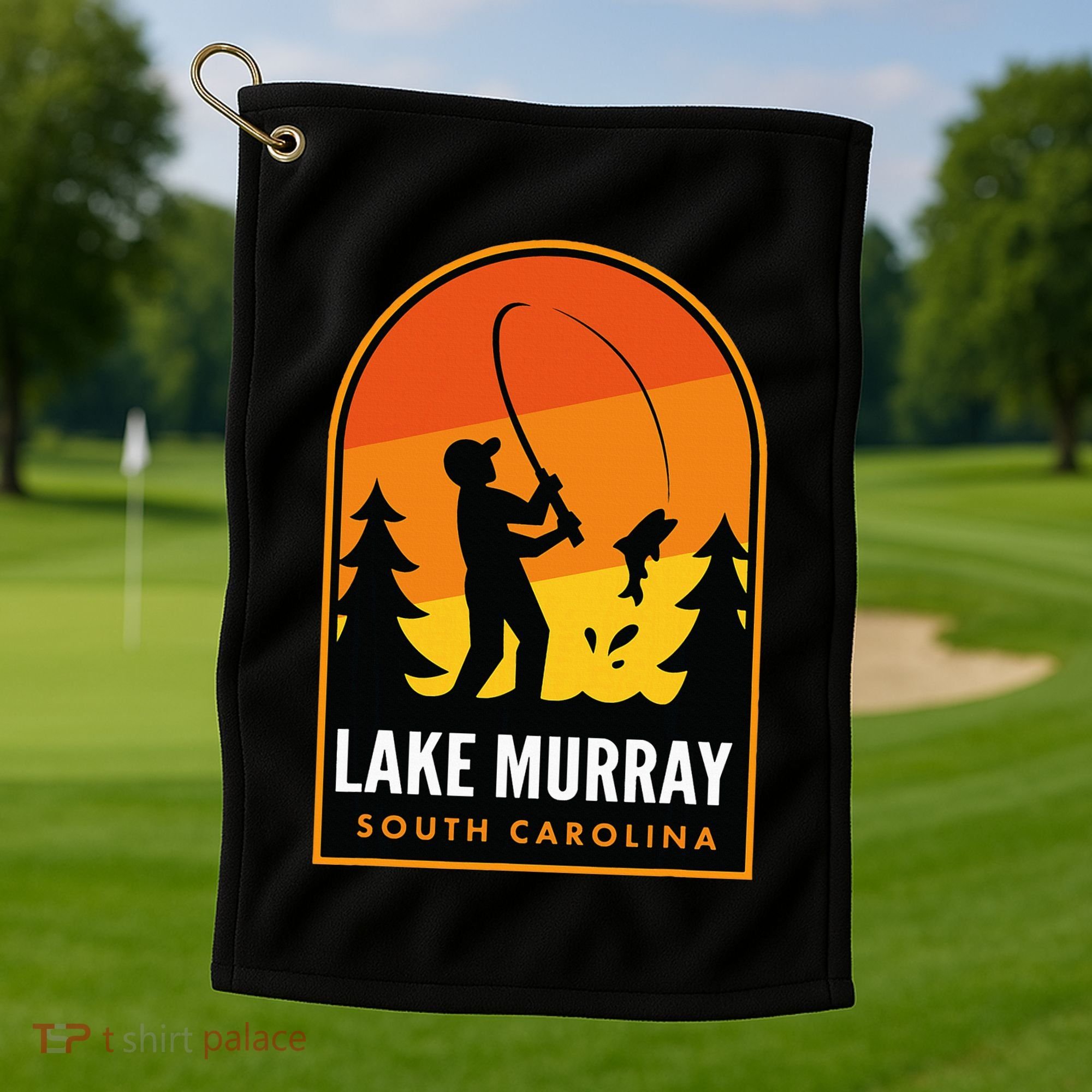 Lake Murray South Carolina Fishing Golf Towel