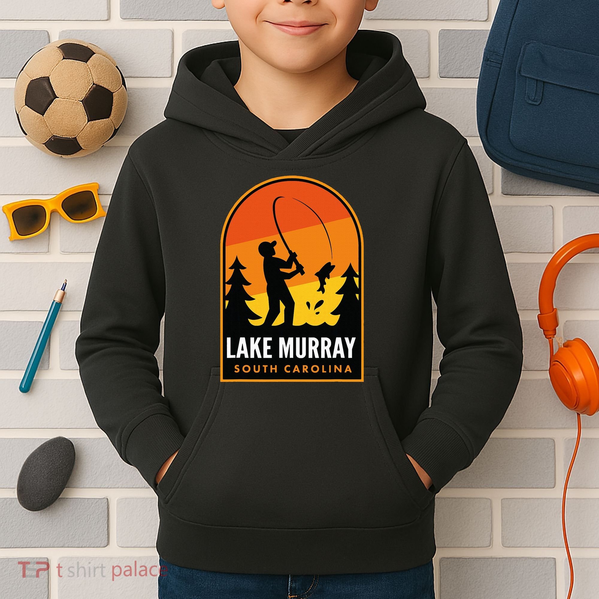 Lake Murray South Carolina Fishing Kids Hoodie