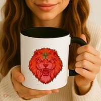 Lion Moroccan Soccer Supporter Morocco Flag Soccer Lover Gift Coffee Mug thumb 3