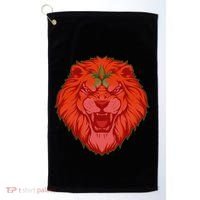 Lion Moroccan Soccer Supporter Morocco Flag Soccer Lover Gift Golf Towel thumb 0