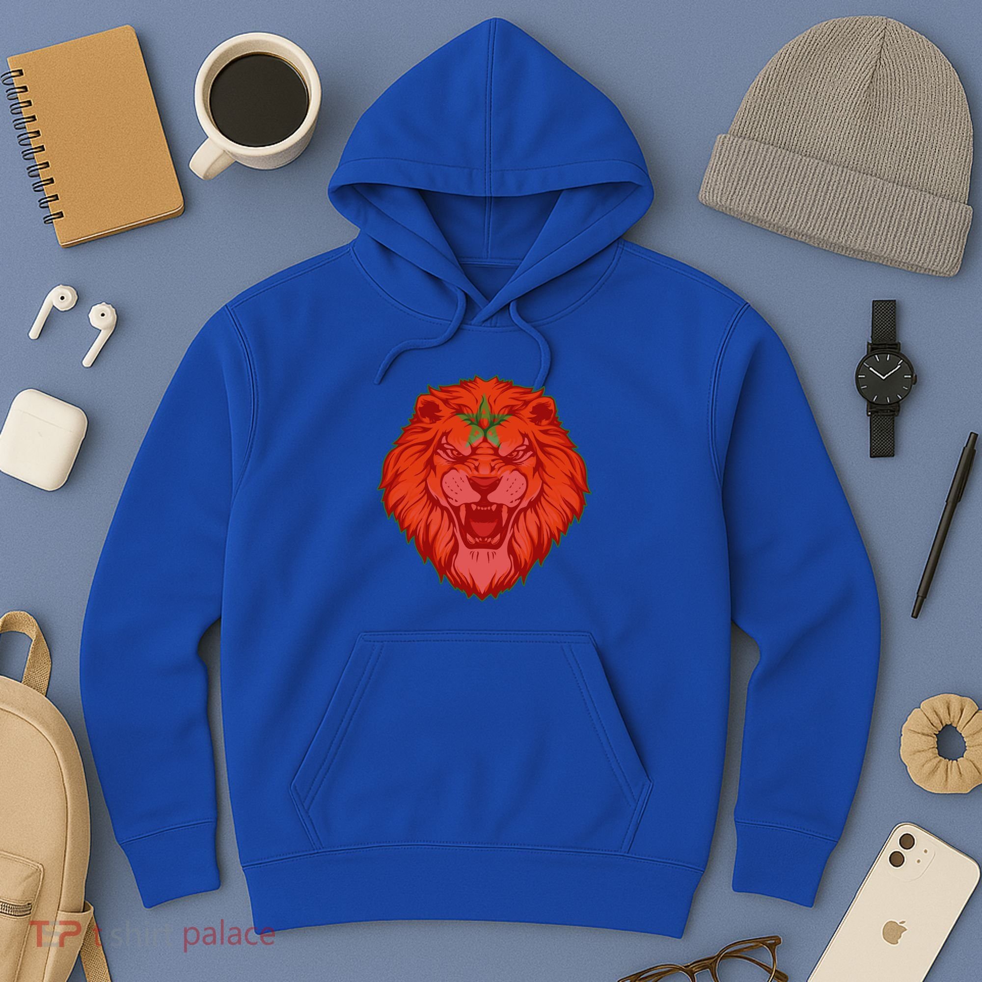 Lion Moroccan Soccer Supporter Morocco Flag Soccer Lover Gift Hoodie