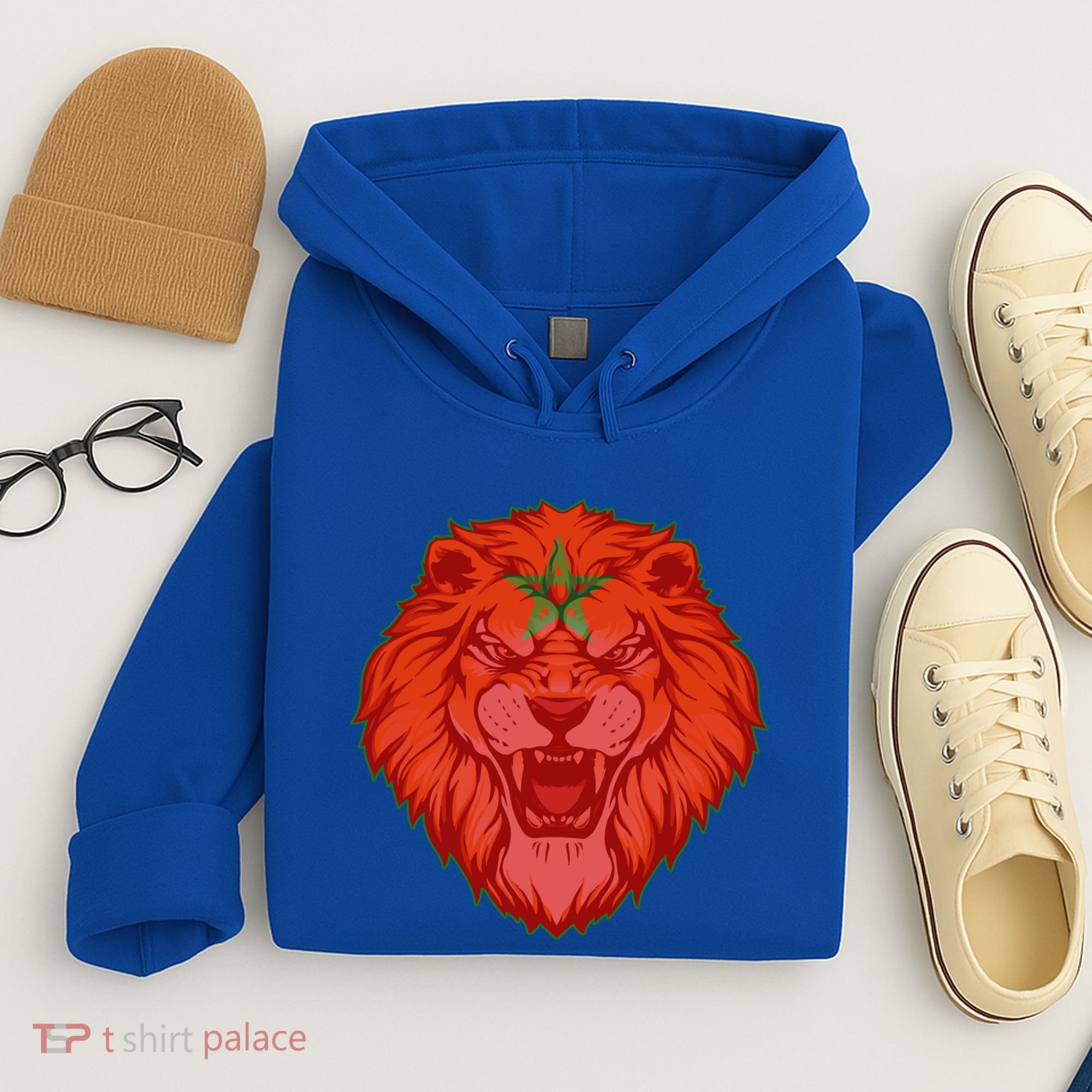 Lion Moroccan Soccer Supporter Morocco Flag Soccer Lover Gift Hoodie