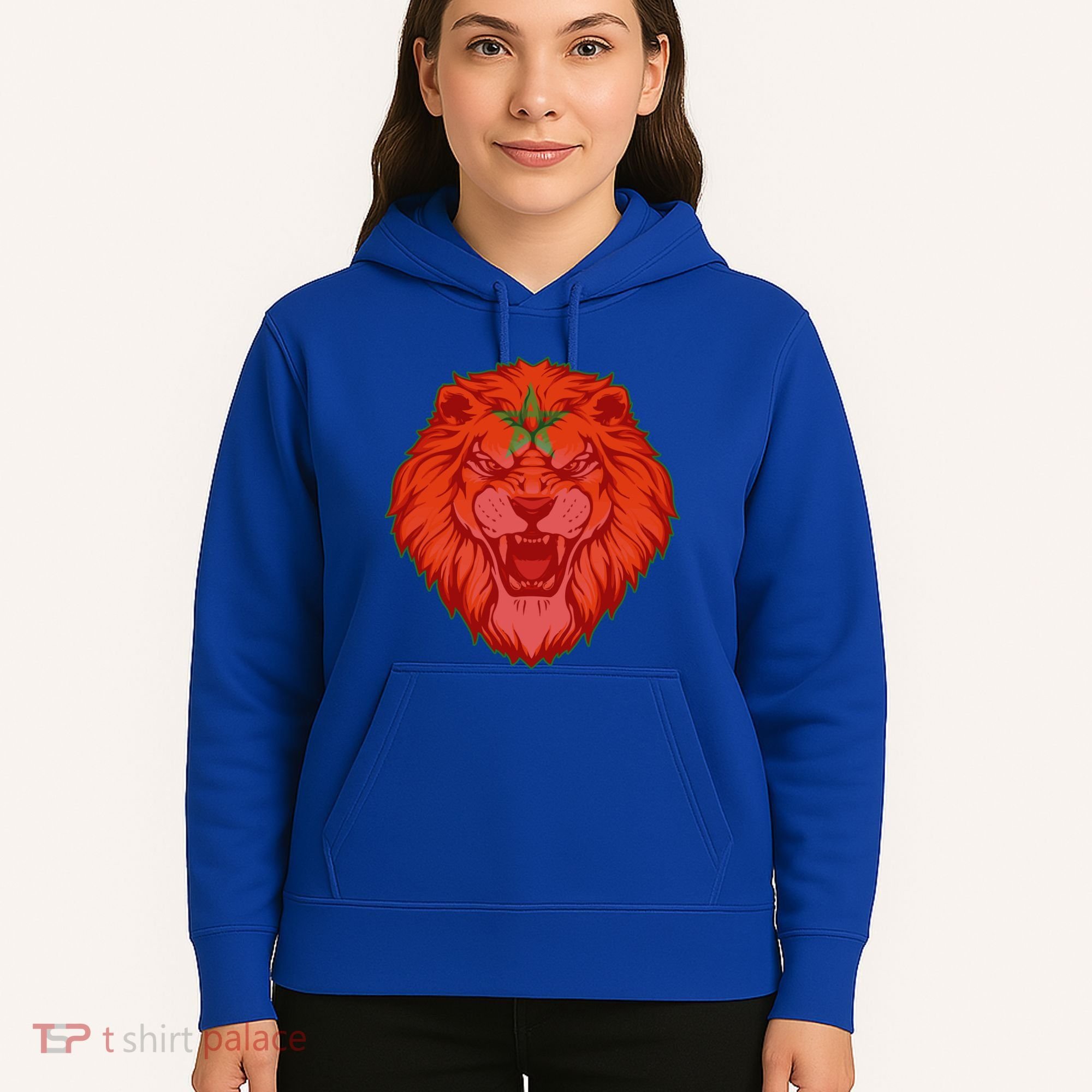 Lion Moroccan Soccer Supporter Morocco Flag Soccer Lover Gift Hoodie