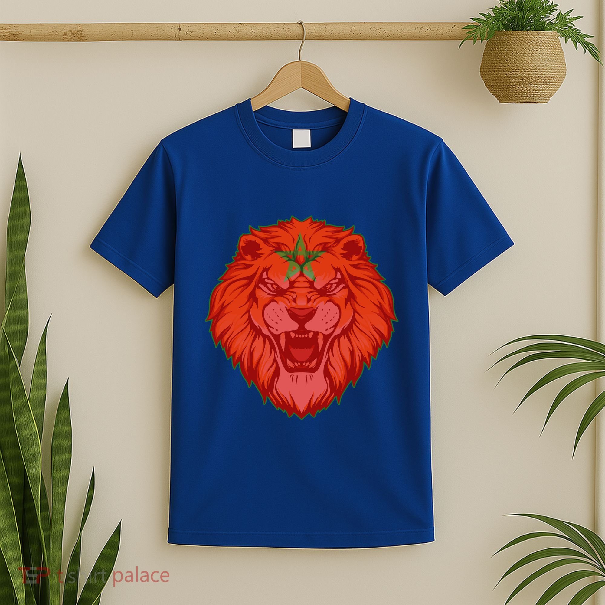 Lion Moroccan Soccer Supporter Morocco Flag Soccer Lover Gift T-Shirt