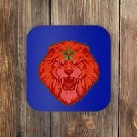 Lion Moroccan Soccer Supporter Morocco Flag Soccer Lover Gift Coaster thumb 0