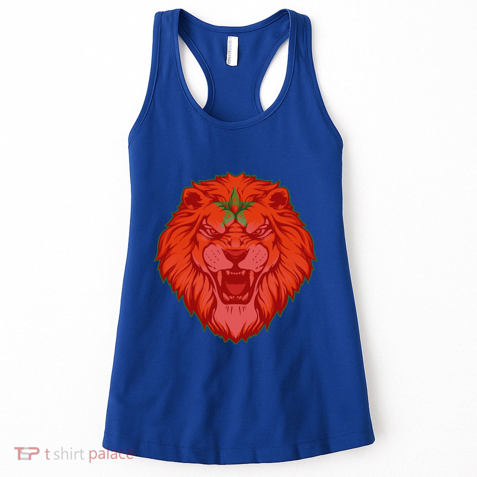 Lion Moroccan Soccer Supporter Morocco Flag Soccer Lover Gift Women's Tank Top