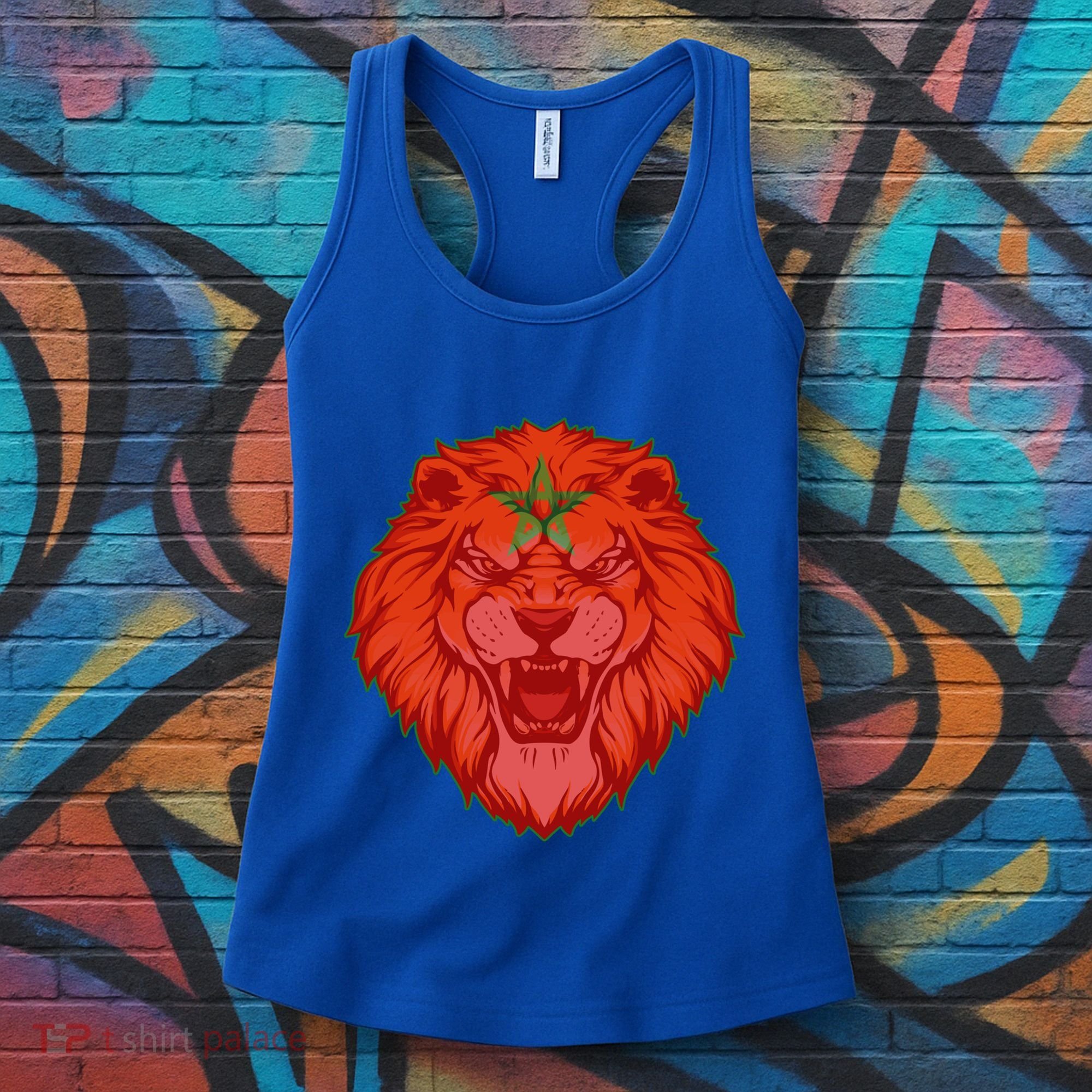 Lion Moroccan Soccer Supporter Morocco Flag Soccer Lover Gift Women's Tank Top