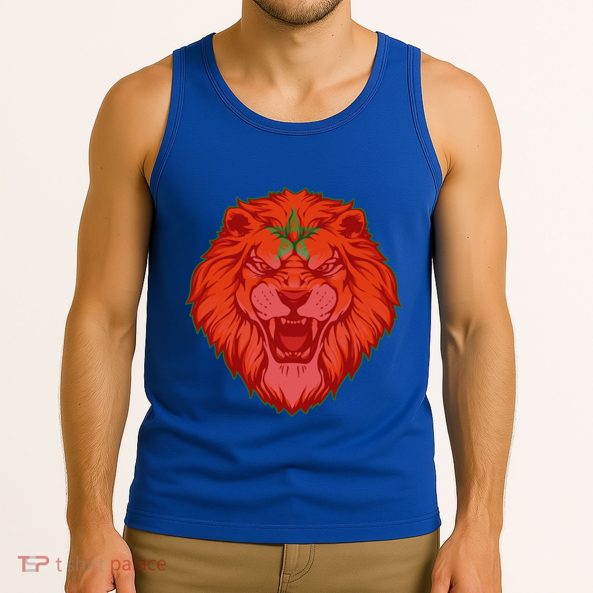 Lion Moroccan Soccer Supporter Morocco Flag Soccer Lover Gift Tank Top