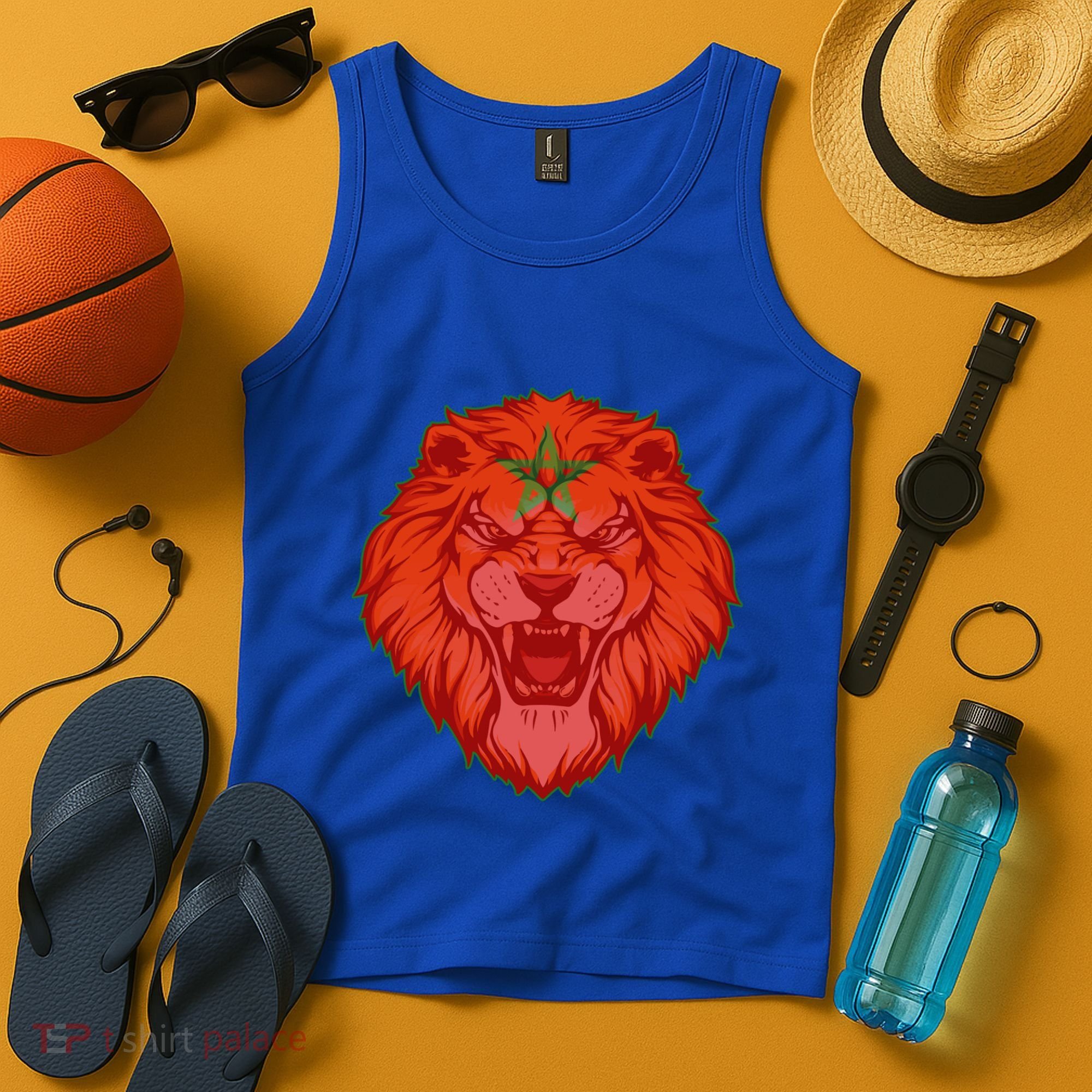 Lion Moroccan Soccer Supporter Morocco Flag Soccer Lover Gift Tank Top