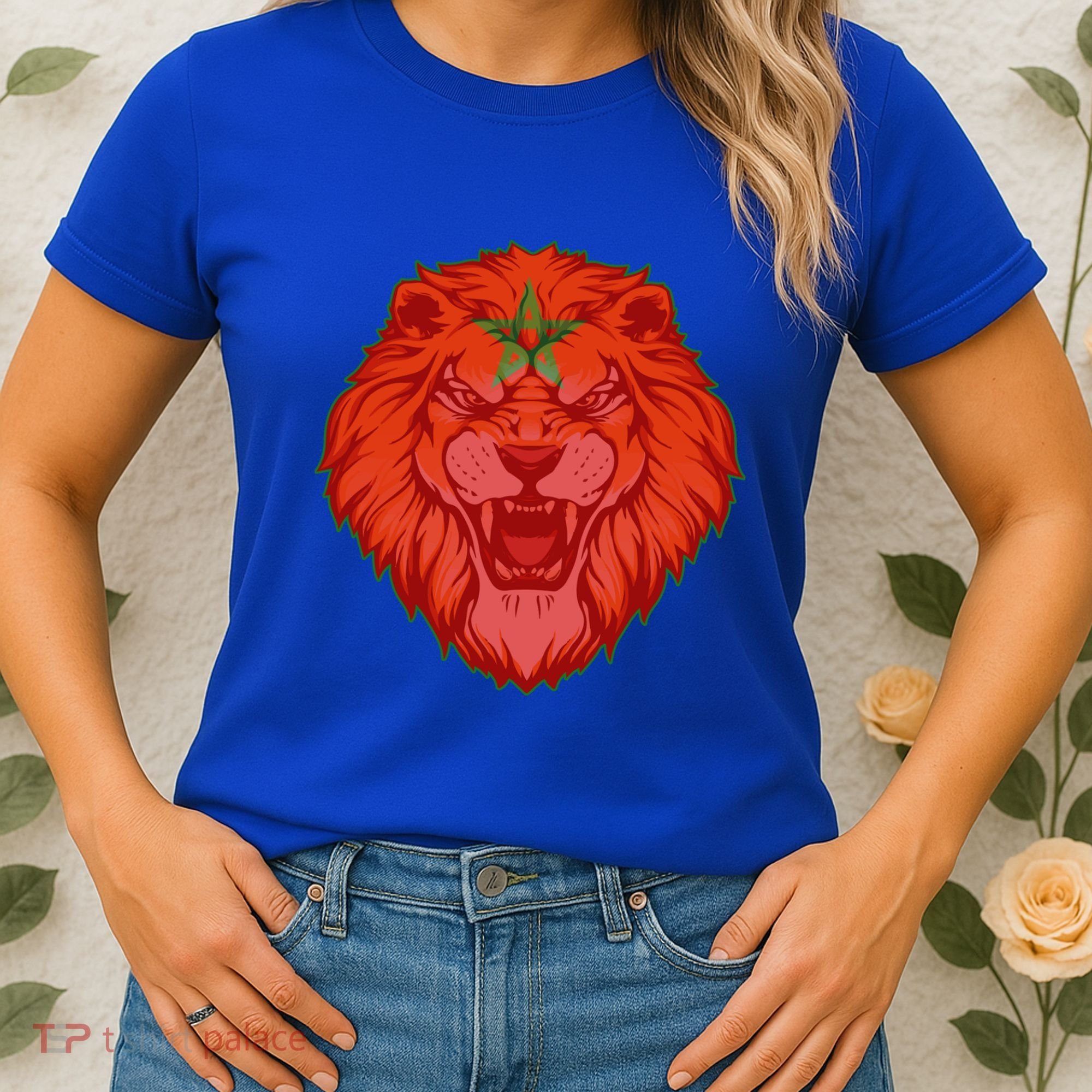 Lion Moroccan Soccer Supporter Morocco Flag Soccer Lover Gift Women's T-Shirt