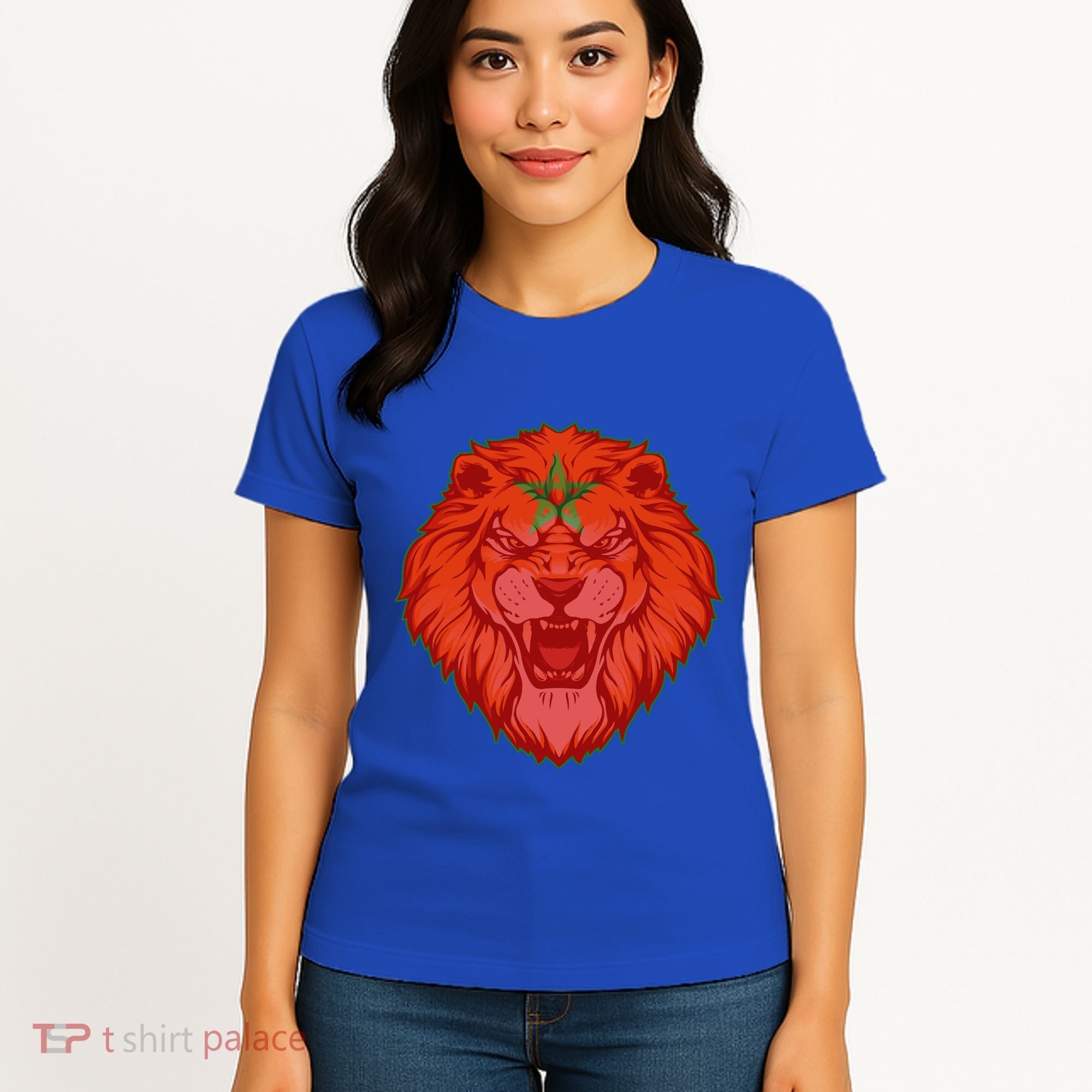 Lion Moroccan Soccer Supporter Morocco Flag Soccer Lover Gift Women's T-Shirt