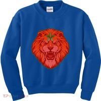Lion Moroccan Soccer Supporter Morocco Flag Soccer Lover Gift Kids Sweatshirt thumb 0