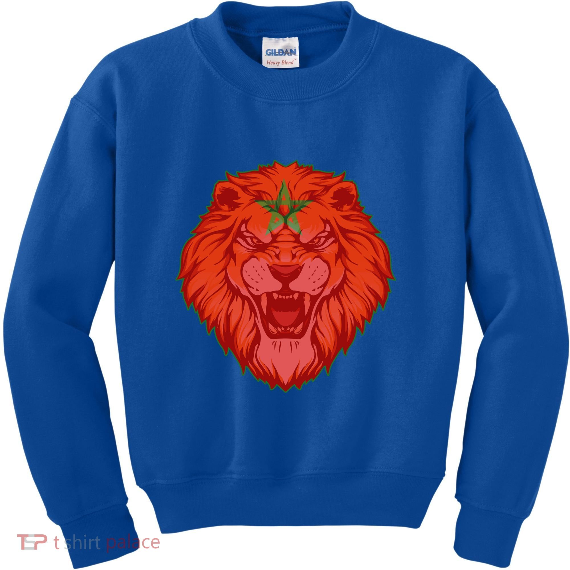 Lion Moroccan Soccer Supporter Morocco Flag Soccer Lover Gift Kids Sweatshirt