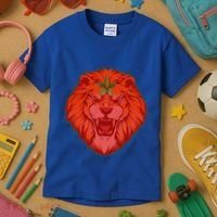 Lion Moroccan Soccer Supporter Morocco Flag Soccer Lover Gift Kids T-Shirt thumb 3