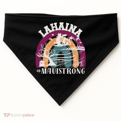 Lahaina Maui Strong Lahaina Banyan Tree Maui Hawaii Shoreline USA-Made Doggie Bandana