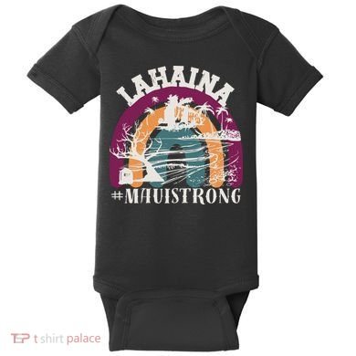 Lahaina Maui Strong Lahaina Banyan Tree Maui Hawaii Shoreline Baby Bodysuit