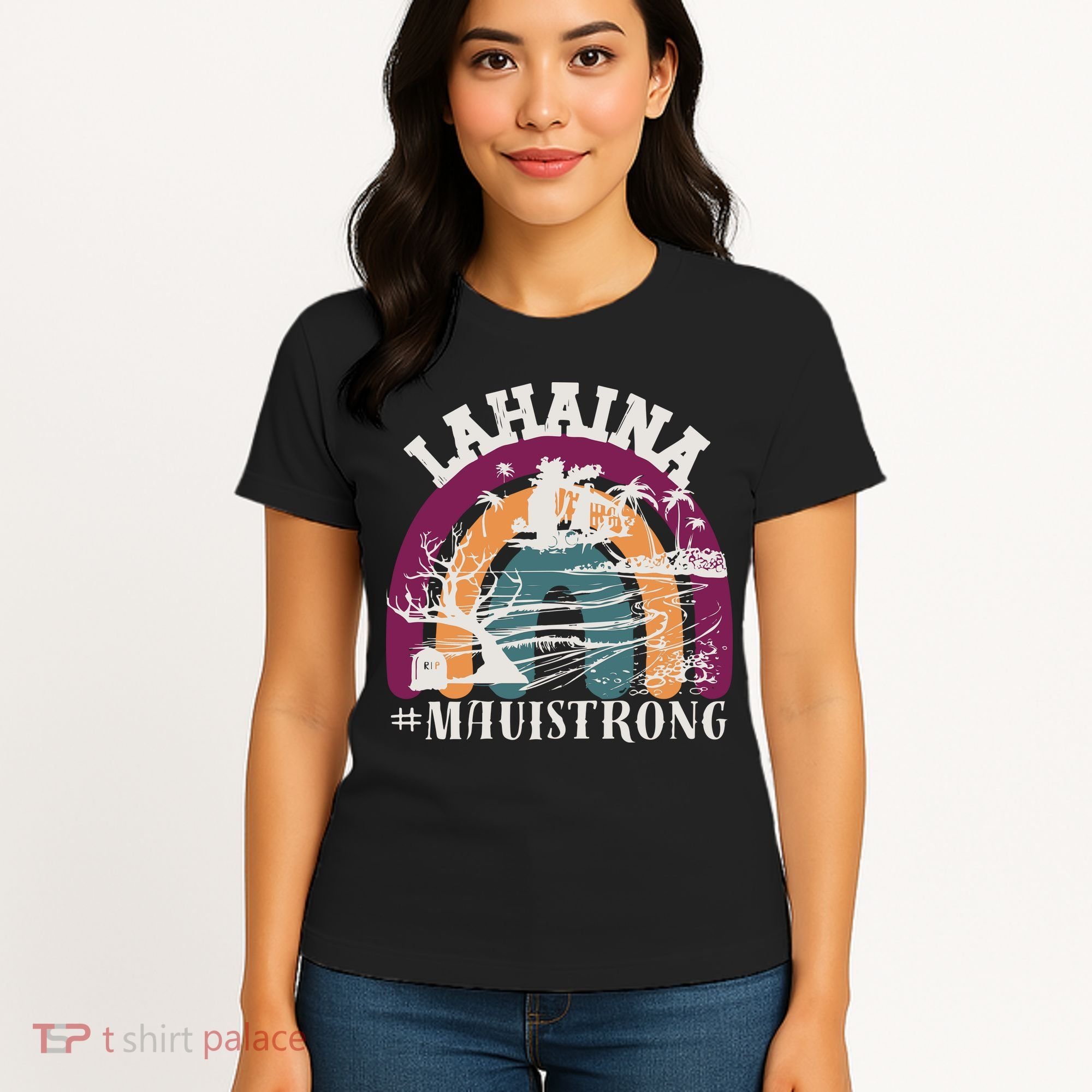 Lahaina Maui Strong Lahaina Banyan Tree Maui Hawaii Shoreline Women's T-Shirt