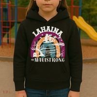 Lahaina Maui Strong Lahaina Banyan Tree Maui Hawaii Shoreline Kids Hoodie thumb 3