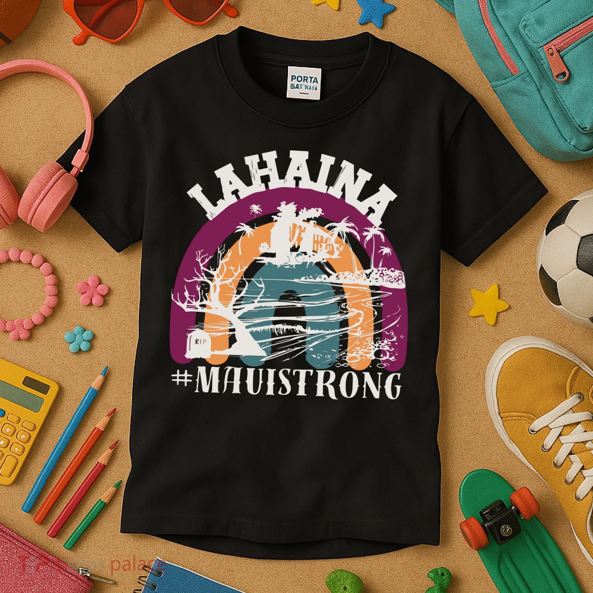 Lahaina Maui Strong Lahaina Banyan Tree Maui Hawaii Shoreline Kids T-Shirt