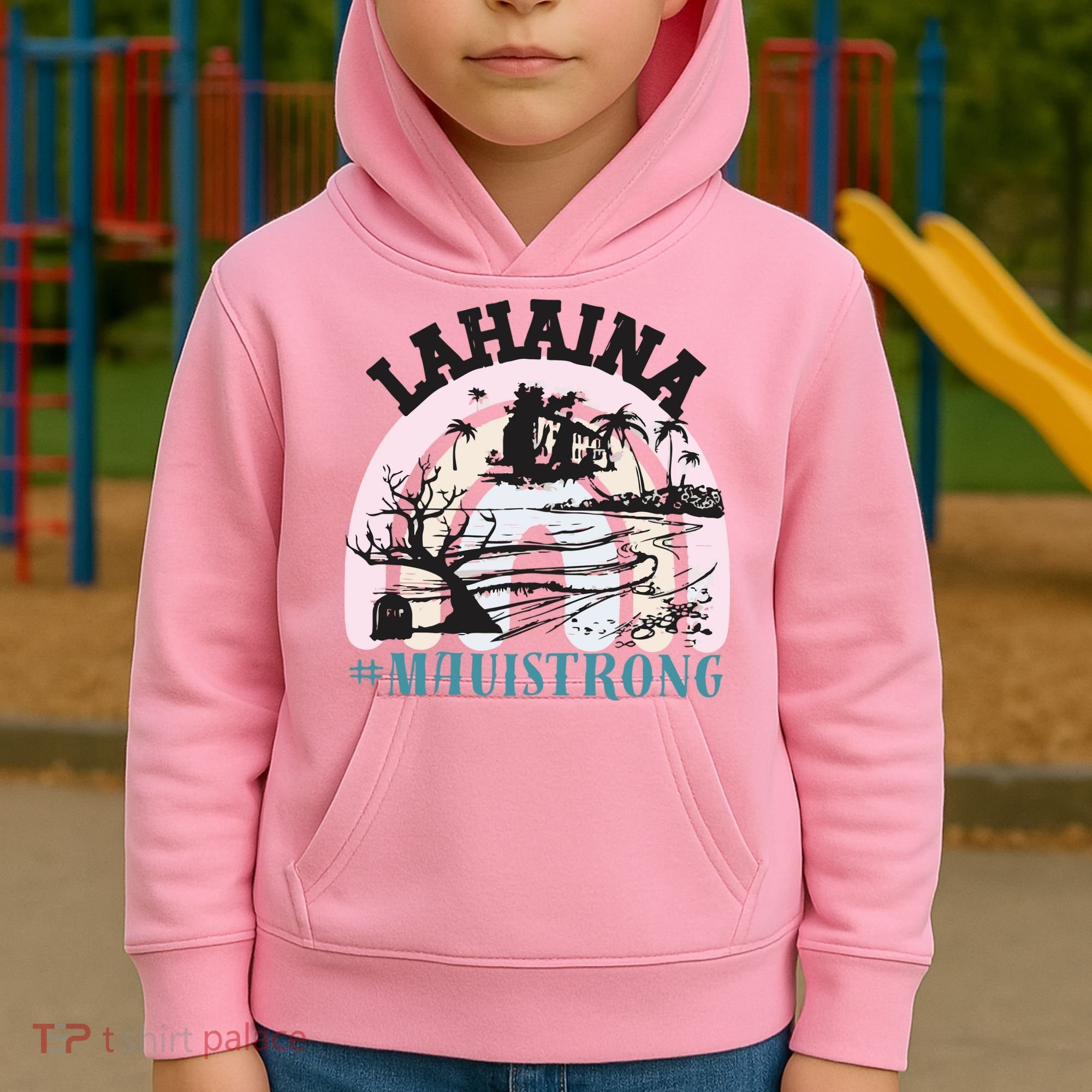 Lahaina Maui Strong Lahaina Banyan Tree Maui Hawaii Shoreline Kids Hoodie