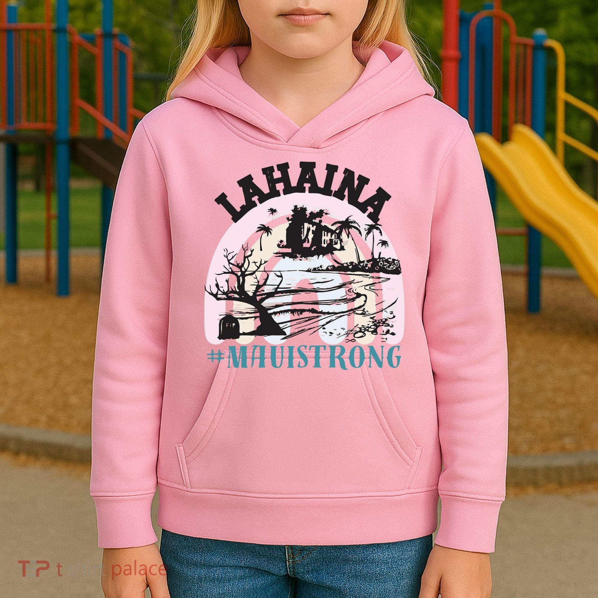Lahaina Maui Strong Lahaina Banyan Tree Maui Hawaii Shoreline Kids Hoodie