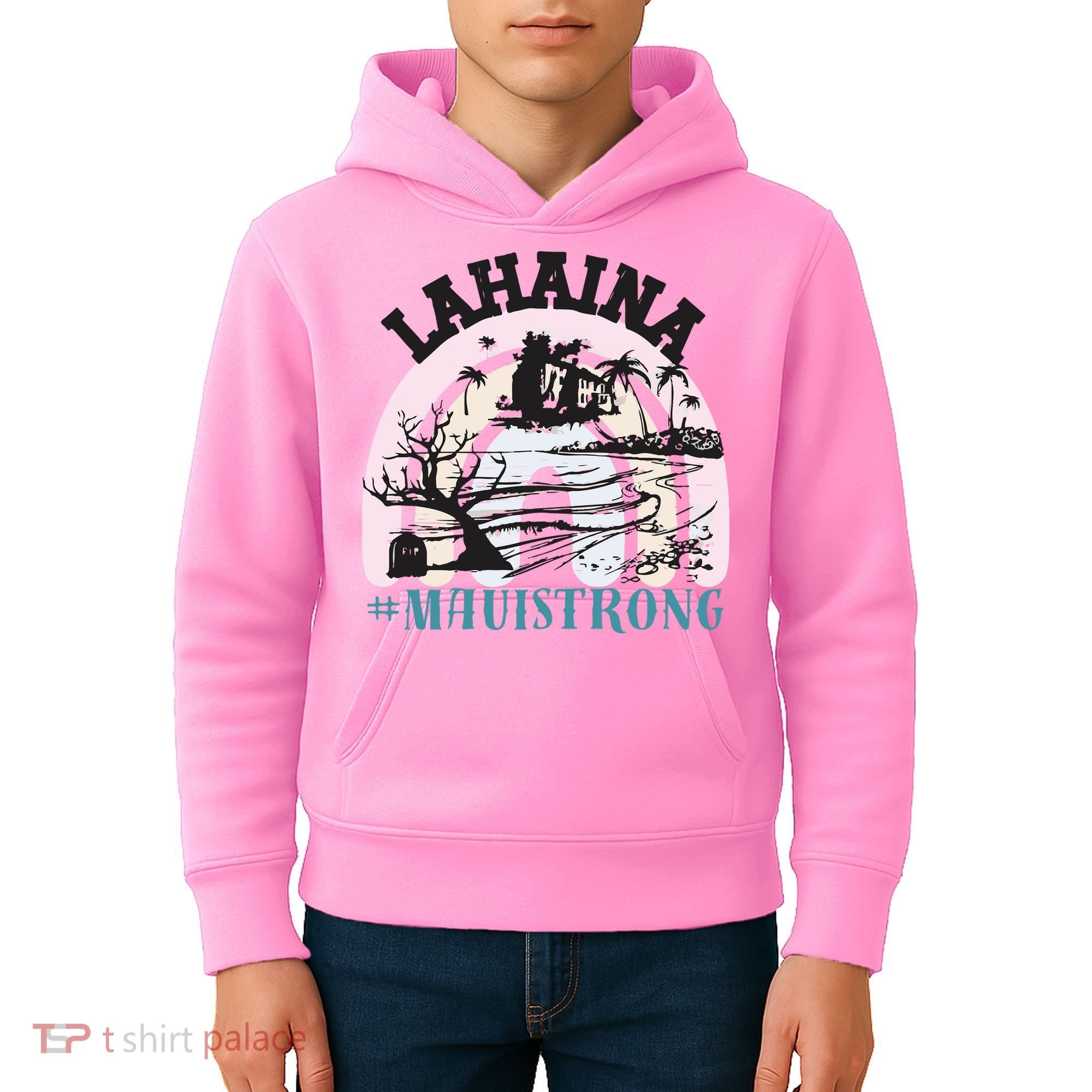 Lahaina Maui Strong Lahaina Banyan Tree Maui Hawaii Shoreline Kids Hoodie