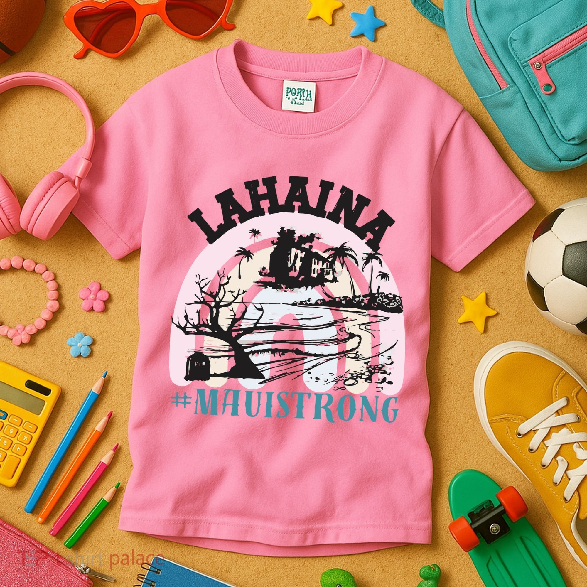 Lahaina Maui Strong Lahaina Banyan Tree Maui Hawaii Shoreline Kids T-Shirt