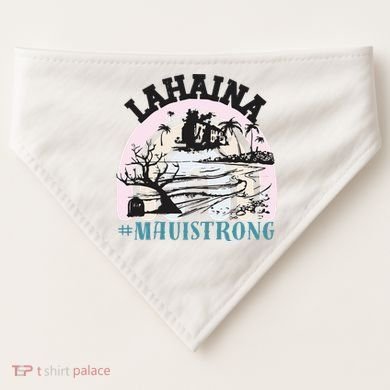 Lahaina Maui Strong Lahaina Banyan Tree Maui Hawaii Shoreline USA-Made Doggie Bandana