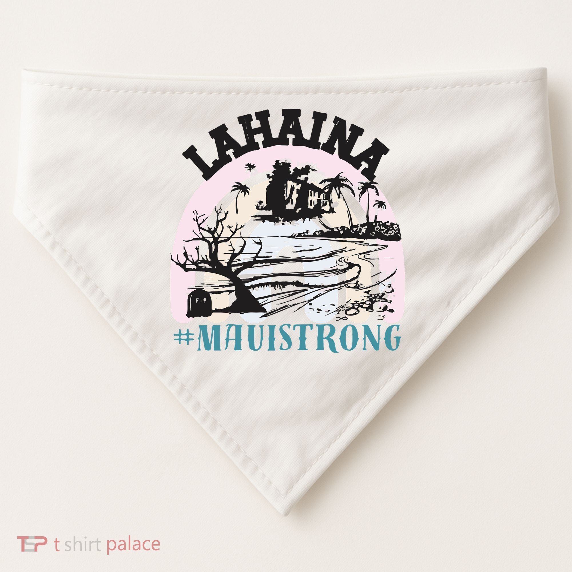 Lahaina Maui Strong Lahaina Banyan Tree Maui Hawaii Shoreline USA-Made Doggie Bandana