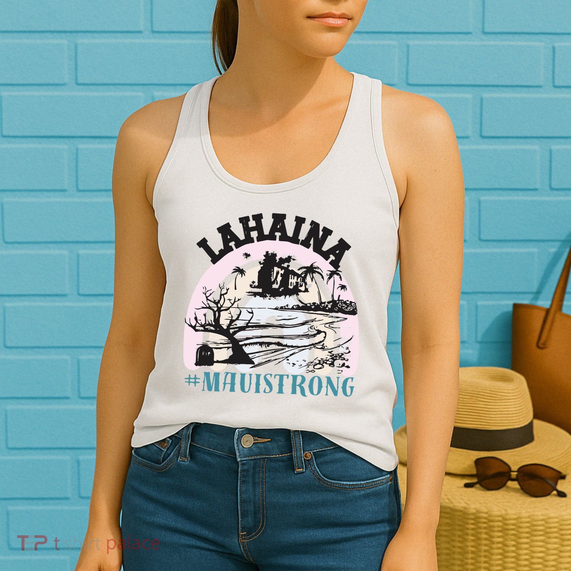 Lahaina Maui Strong Lahaina Banyan Tree Maui Hawaii Shoreline Women's Tank Top