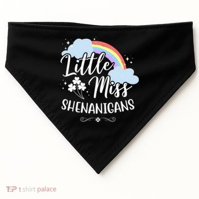 Little Miss Shenanigans St Patrick's Day Rainbow USA-Made Doggie Bandana