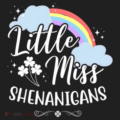 Little Miss Shenanigans St Patrick's Day Rainbow Urban Oversized Heavyweight T-Shirt