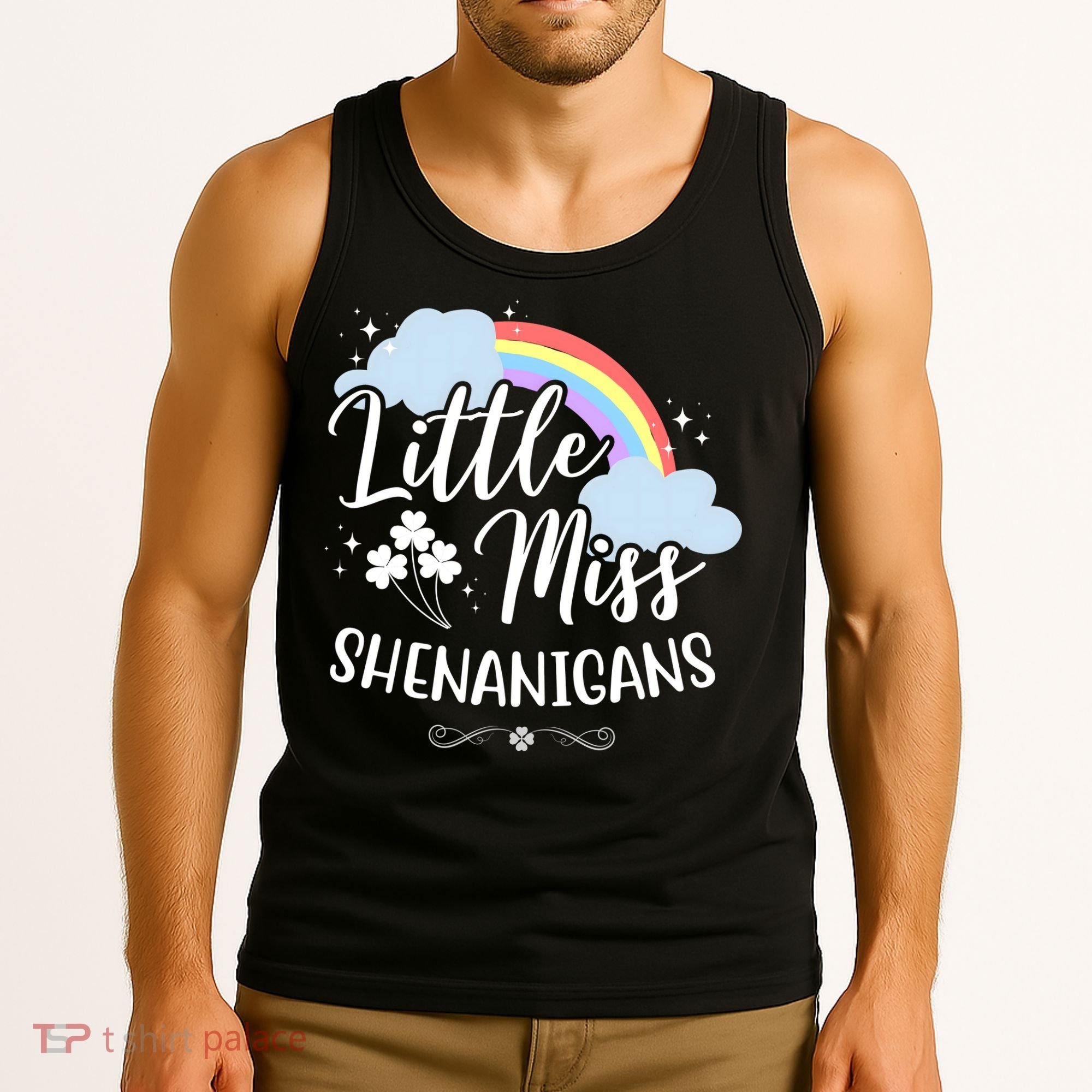 Little Miss Shenanigans St Patrick's Day Rainbow Tank Top