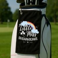 Little Miss Shenanigans St Patrick's Day Rainbow Golf Towel thumb 2