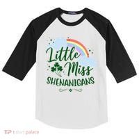 Little Miss Shenanigans St Patrick's Day Rainbow Kids Colorblock Raglan Jersey thumb 0