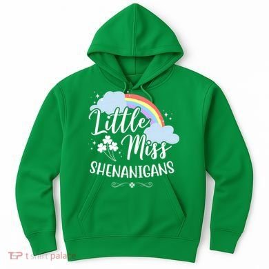 Little Miss Shenanigans St Patrick's Day Rainbow Hoodie