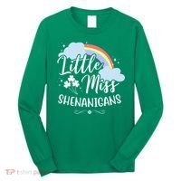 Little Miss Shenanigans St Patrick's Day Rainbow Long Sleeve Shirt thumb 0